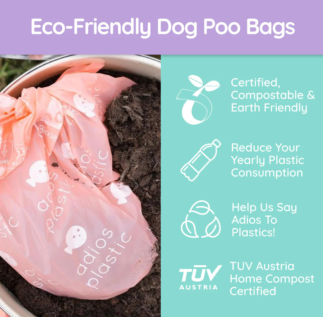Adios Plastic Compostable Dog Poop Bags